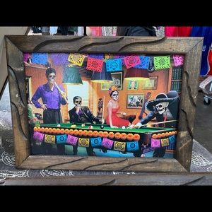 Cuadro mexicano “Catrines en la cantina “